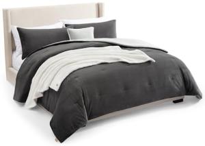 UGG Comforter Set 5 Piece Bed in a Bag with Throw Blanket, Decorative Pillow, Shams, and Reversible Comforter Hypoallergenic Washable Luxury Warm Fluffy Bedding Set, Charcoal Grey, King Size (Remina)