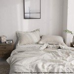 Simple&Opulence 100% Linen Duvet Cover Set with Embroidery Washed - 3 Pieces (1 Duvet Cover with 2 Pillow Shams) with Button Closure Soft Breathable Farmhouse - Linen, King Size