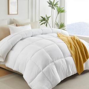 L LOVSOUL Down Alternative Comforter Full Size Duvet Insert,All Season Duvet Insert with Corner Tabs,White Full 86x82Inches