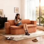 79" Boneless Loveseat, Convertible Folding Sofa Bed Full Size with Pillows, Fold Out Couch,for Living Room, Small Spaces