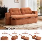 79" Boneless Loveseat, Convertible Folding Sofa Bed Full Size with Pillows, Fold Out Couch,for Living Room, Small Spaces