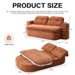 79" Boneless Loveseat, Convertible Folding Sofa Bed Full Size with Pillows, Fold Out Couch,for Living Room, Small Spaces