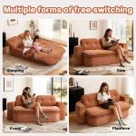 79" Boneless Loveseat, Convertible Folding Sofa Bed Full Size with Pillows, Fold Out Couch,for Living Room, Small Spaces