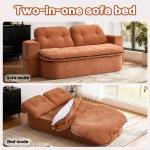 79" Boneless Loveseat, Convertible Folding Sofa Bed Full Size with Pillows, Fold Out Couch,for Living Room, Small Spaces