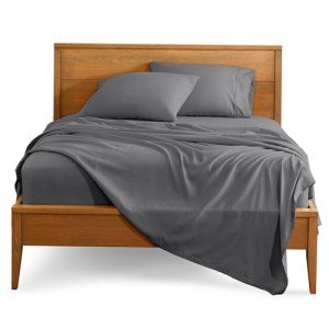 Bare Home Split Head Flex King Sheet Set - 1800 Ultra-Soft Microfiber Bed Sheets - Double Brushed - Deep Pockets - Easy Fit - 4 Piece Set - FlexTop Bedding Sheets (Grey)