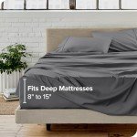 Bare Home Split Head Flex King Sheet Set - 1800 Ultra-Soft Microfiber Bed Sheets - Double Brushed - Deep Pockets - Easy Fit - 4 Piece Set - FlexTop Bedding Sheets (Grey)