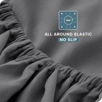 Bare Home Split Head Flex King Sheet Set - 1800 Ultra-Soft Microfiber Bed Sheets - Double Brushed - Deep Pockets - Easy Fit - 4 Piece Set - FlexTop Bedding Sheets (Grey)