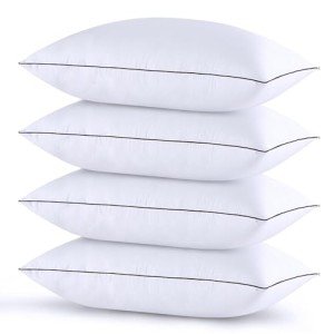 HUXMEYSON Pillows Standard Size Set of 4, Bed Pillows Set of 4, Down Alternative Luxury Hotel Pillows for Sleeping Standard Pillows Set of 4 for Side and Back Sleepers