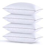HUXMEYSON Pillows Standard Size Set of 4, Bed Pillows Set of 4, Down Alternative Luxury Hotel Pillows for Sleeping Standard Pillows Set of 4 for Side and Back Sleepers
