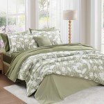 BLOOMHAVEN Queen Comforter Set -7 Pieces Sage Green Floral Comforter Set for All Seasons, Bed in a Bag Queen with Botanical Flowers Comforter, Sheets, Pillowcases & Shams