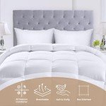 Utopia Bedding Comforters Queen Size, All Season Duvet Insert, Down Alternative Box Stitched Bed Comforter with Corner Tabs, Machine Washable (White)