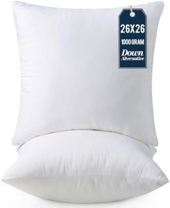 Utopia Bedding Throw Pillows Insert (Pack of 2, White) - 26 x 26 Inches Bed and Couch Pillows - Indoor Decorative Pillow