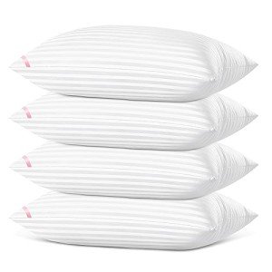 EIUE Bed Pillows for Sleeping 4 Pack，Pillows for Side and Back Sleepers,Super Soft Down Alternative Microfiber Filled Pillows (White, Queen (Pack of 4))