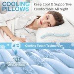 QUTOOL Cooling Pillows for Sleeping 2 Pack, Shredded Memory Foam Bed Pillows Queen Size Set of 2, Gel Pillow for Hot Sleepers Cool Pillow for Side Back and Stomach Sleepers, Cold Pillow, Supportive