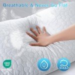 QUTOOL Cooling Pillows for Sleeping 2 Pack, Shredded Memory Foam Bed Pillows Queen Size Set of 2, Gel Pillow for Hot Sleepers Cool Pillow for Side Back and Stomach Sleepers, Cold Pillow, Supportive