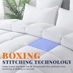 Cosybay Down Alternative Comforter (White, King) - All Season Soft Quilted King Size Bed Comforter - Duvet Insert with Corner Tabs - Winter Summer Warm Fluffy, 102x90 inches