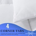 Cosybay Down Alternative Comforter (White, King) - All Season Soft Quilted King Size Bed Comforter - Duvet Insert with Corner Tabs - Winter Summer Warm Fluffy, 102x90 inches