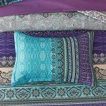 Boho Comforter Set Queen Size 8 Piece Bed in a Bag Bohemian Striped Bedding Quilt Set Aqua Paisley Floral Comforter and Sheet Set,Soft Microfiber Complete Bedding Sets for All Season