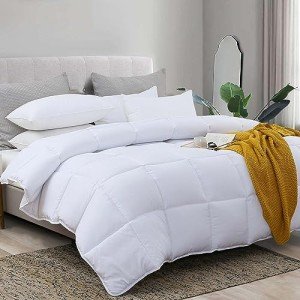 L LOVSOUL Down Alternative Comforter King Size Duvet Insert,All Season Duvet Insert with Corner Tabs,White Comforter King 106x90Inches