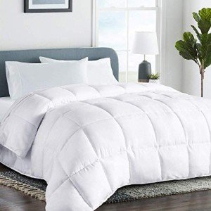 COHOME Queen Size Cooling Comforter - Down Alternative Duvet Insert with Anti-Clump Tech & 8 Tabs, All-Season Reversible Luxury Hotel Bedding - Gifts for Women/Men, White 88''x88''