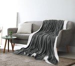 Utopia Bedding Sherpa Blanket Full Size (Grey, 90x84 Inches) - Soft Lightweight Plush Fleece Reversible Blanket for Bed, Sofa, Couch, Camping and Travel