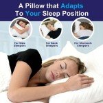 Sidney Sleep Pillow for Side and Back Sleepers - Comfort for Neck and Shoulder Pain - Adjustable and Customizable Shredded Memory Foam Filling - Queen Size - Additional Foam Fill Included (White)