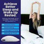 Sidney Sleep Pillow for Side and Back Sleepers - Comfort for Neck and Shoulder Pain - Adjustable and Customizable Shredded Memory Foam Filling - Queen Size - Additional Foam Fill Included (White)