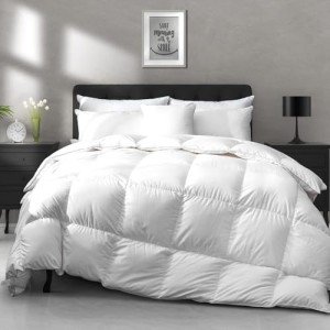 APSMILE All Season Down Feather Fibers Comforter King Size - Ultra-Soft Extra Fluffy Hotel Collection Duvet Insert Fluffy Medium Warm Quilt Comforter with Corner Tabs(106x90, White)