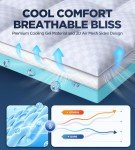 Dual Layer Memory Foam Mattress Topper for Pain Relief with 2X Support, 2" Fluffy Pillow Top Full Mattress Topper Plus 2" Odor-Free Cooling Gel Memory Foam Ultra Comfort Mattress Pad Cover