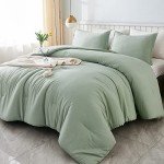 Litanika California King Comforter Set Sage Green - 3 Pieces Cal King Lightweight Solid Bed Comforter, Oversized Fluffy Down Alternative Comforter Quilt Blanket Bedding Set