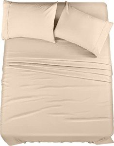 Utopia Bedding King Bed Sheets Set - 4 Piece Bedding - Brushed Microfiber - Shrinkage and Fade Resistant - Easy Care (King, Beige)