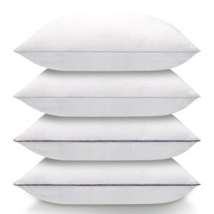 Nctoberows Bed Pillows for Sleeping Queen Size Set of 4, Luxury Hotel Quality Cooling Pillows, Super Soft Down Alternative Fill for Side Back and Stomach Sleepers