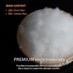 HYVIF Luxury Heavyweight Feathers Down Fiber Comforter King Size - High Fill Power Hotel-Style Thicker Winter Duvet Insert for Cold Weather/Sleepers, Fluffy and Warmth - Solid White, King 90 X 106”