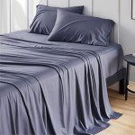 Bedsure Cooling Sheets for Full Size Bed, Viscose Derived from Bamboo, Deep Pocket up to 16", Breathable Soft Bed Sheets & Pillowcases, Dark Grey