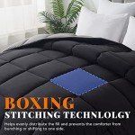 Cosybay Down Alternative Comforter (Black/Grey, Twin) - All Season Soft Quilted Twin Size Bed Comforter - Duvet Insert with Corner Tabs -Winter Summer Warm Fluffy, 64x88 inches