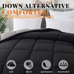 Cosybay Down Alternative Comforter (Black/Grey, Twin) - All Season Soft Quilted Twin Size Bed Comforter - Duvet Insert with Corner Tabs -Winter Summer Warm Fluffy, 64x88 inches