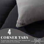 Cosybay Down Alternative Comforter (Black/Grey, Twin) - All Season Soft Quilted Twin Size Bed Comforter - Duvet Insert with Corner Tabs -Winter Summer Warm Fluffy, 64x88 inches