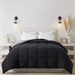 Cosybay Down Alternative Comforter (Black/Grey, Twin) - All Season Soft Quilted Twin Size Bed Comforter - Duvet Insert with Corner Tabs -Winter Summer Warm Fluffy, 64x88 inches