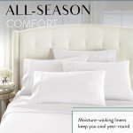 Danjor Linens Queen 6 Piece Sheet Set - Hotel Quality, Breathable, & Cooling Sheet Set with Deep Pockets - Soft Bed Sheets - Wrinkle Free - Machine Washable - White Sheets for Queen Size Bed - 6 pc