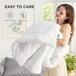 Bedsure Comforters Queen Size - Duvet Insert Contrast GentleSoft™ Down Alternative Comforter Quilted All Season Duvet with 8 Tabs, Machine Washable, Gifts for Women, White, Queen 88 x 88 Inches