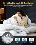 3D Baffle Box Real Down Comforter, 750 Fill-Power Ultra-Soft Down Duvet Insert, All Season White Feathers Down Comforters Queen Size, Medium Warm Bed Comforter, Fluffy and Cozy, 8 Tabs - 90"X90"