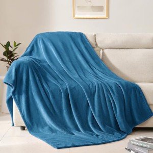 BEAUTEX Fleece Blanket King Size Super Soft Flannel Throw Blanket Lightweight Fuzzy Plush Blanket for Couch Sofa or Bed All Seasons (Teal Blue, 108" x 90")