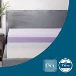 LUCID 3 Inch Lavender Infused Memory Foam Mattress Topper - Ventilated Design - King Size