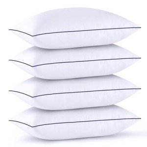 GOHOME Pillows Standard Size Set of 4 - Bed Pillows for Sleeping 4 Pack, Cooling Supportive Hotel Pillows with Premium Soft Down Alternative Fill for Side Stomach and Back Sleepers