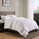 APSMILE Lightweight Down Feather Fibers Comforter King Size - Cooling Bed Comforter, Hotel Collection High Fill-Power Thin Duvet Insert for Warm Weather/Hot Sleepers, 106x90, White