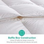 APSMILE Lightweight Down Feather Fibers Comforter King Size - Cooling Bed Comforter, Hotel Collection High Fill-Power Thin Duvet Insert for Warm Weather/Hot Sleepers, 106x90, White