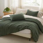Bedsure Queen Size Comforter Set, Dark Green Soft Prewashed Bedding for All Seasons, 3 Pieces GentleSoft™ Warm Down Alternative Bed Set, 1 Lightweight Comforter (90"x90") and 2 Pillowcases (20"x26")