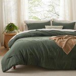 Bedsure Queen Size Comforter Set, Dark Green Soft Prewashed Bedding for All Seasons, 3 Pieces GentleSoft™ Warm Down Alternative Bed Set, 1 Lightweight Comforter (90"x90") and 2 Pillowcases (20"x26")
