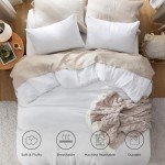 Bedsure Queen Size Comforter Set, White Soft Prewashed Bedding for All Seasons, 3 Pieces GentleSoft™ Warm Down Alternative Bed Set, 1 Lightweight Comforter (90"x90") and 2 Pillowcases (20"x26")