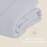Cosy Family 4 Layer Muslin Bed Blanket - Breathable and Lightweight Gauze Boho Blanket for Spring, Soft 100% Cotton Muslin, Slate, 55x80 Inches